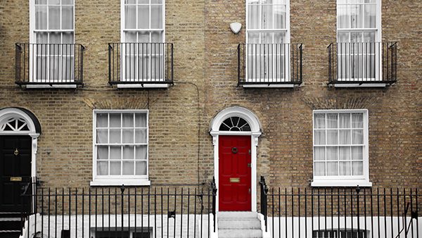 Brick rowhouses in London, England