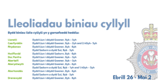 Dyfed Powys Police: Lleoliadau biniau cyllyll