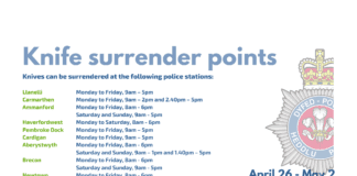 Dyfed Powys Police: Knife Surrender Points