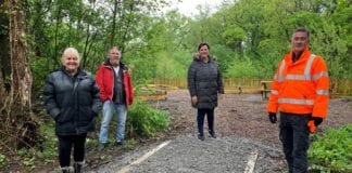 Lending a hand: Railway staff help build new sensory garden for Pontarddulais community