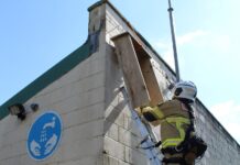 Firefighters Swift-ly Install Nesting Box