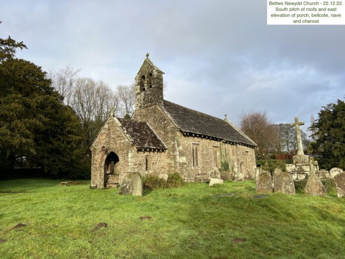 #129 4hi. Bettws Newydd Church external 1 Credit L M Prichard