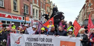 Community Union marches in Port Talbot and Llanwern today