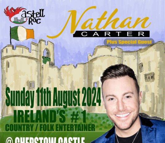 CASTELL ROC 2024 FESTIVAL presents NATHAN CARTER playing Chepstow Castle on Sunday 11th August 2024!